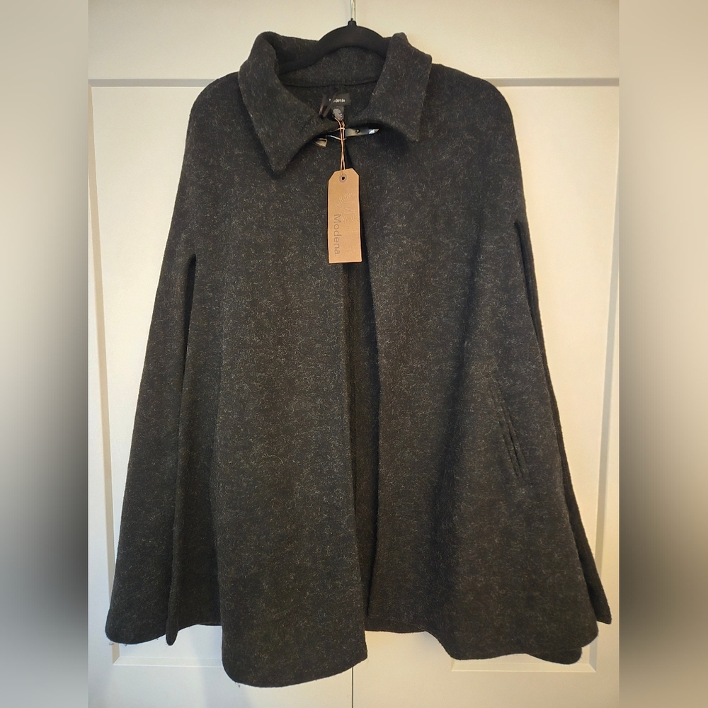 Modena Charcoal Cape Coat